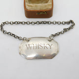 Victorian Sterling Silver Bright Cut Whisky Decanter Label 1875 London Antique