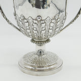 Victorian Large Sterling Silver Floral Pattern Trophy Cup Antique 1885 London