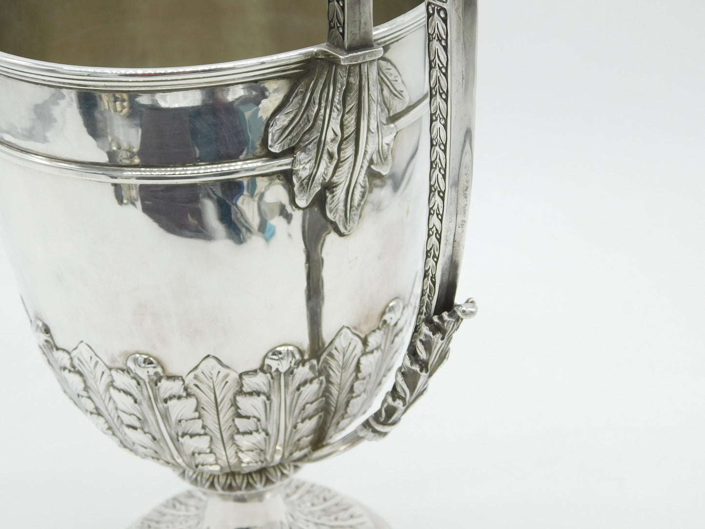 Victorian Large Sterling Silver Floral Pattern Trophy Cup Antique 1885 London