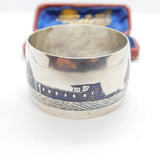 Victorian Sterling Silver & Niello Enamel Scene on the Nile Napkin Ring c1890