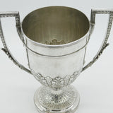 Victorian Large Sterling Silver Floral Pattern Trophy Cup Antique 1885 London