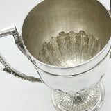 Victorian Large Sterling Silver Floral Pattern Trophy Cup Antique 1885 London
