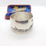 Victorian Sterling Silver & Niello Enamel Scene on the Nile Napkin Ring c1890