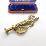 Victorian Cast Brass Uncut Desk Seal with Britannia Form Antique c1850