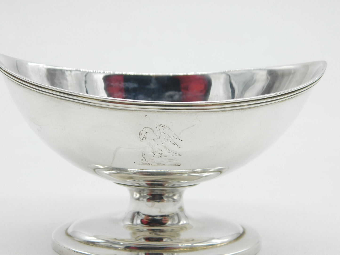 George III Sterling Silver Dragon Crest Pedestal Salt Cellar Antique 1798 London