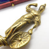 Victorian Cast Brass Uncut Desk Seal with Britannia Form Antique c1850