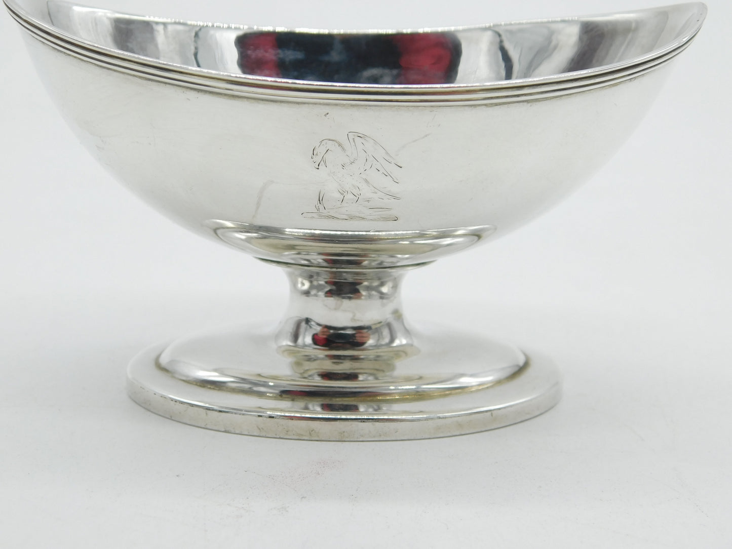 George III Sterling Silver Dragon Crest Pedestal Salt Cellar Antique 1798 London