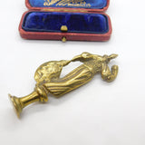 Victorian Cast Brass Uncut Desk Seal with Britannia Form Antique c1850