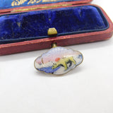 Aksel Holmsen Sterling Silver & Enamel Polar Bear Brooch Antique c1940 Art Deco