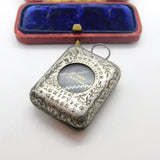 Victorian Silver Plated 'Midget Book' Case with Miniature Bible Antique c1880