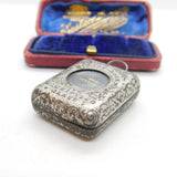 Victorian Silver Plated 'Midget Book' Case with Miniature Bible Antique c1880