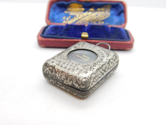 Victorian Silver Plated 'Midget Book' Case with Miniature Bible Antique c1880