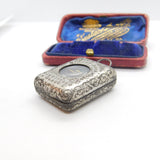Victorian Silver Plated 'Midget Book' Case with Miniature Bible Antique c1880