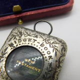Victorian Silver Plated 'Midget Book' Case with Miniature Bible Antique c1880