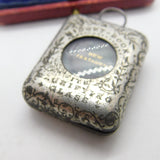 Victorian Silver Plated 'Midget Book' Case with Miniature Bible Antique c1880