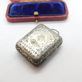 Victorian Silver Plated 'Midget Book' Case with Miniature Bible Antique c1880