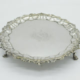 Irish George II Sterling Silver Crested Salver Antique c1750 Dublin, John Moore