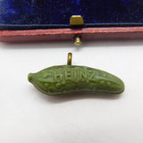 Gilt Metal & Enamel Heinz Pickle or Gherkin Advertising Charm Vintage c1970