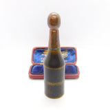 Victorian Novelty Champagne Bottle Needle Case & Thimble Holder Antique c1900
