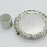 Irish George II Sterling Silver Crested Salver Antique c1750 Dublin, John Moore