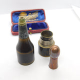 Victorian Novelty Champagne Bottle Needle Case & Thimble Holder Antique c1900