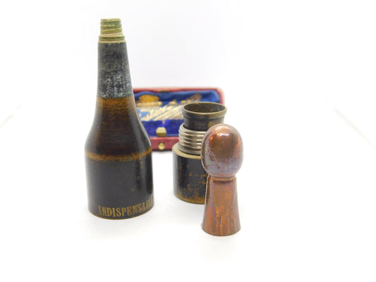 Victorian Novelty Champagne Bottle Needle Case & Thimble Holder Antique c1900