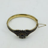 19th Century Austro-Hungarian 8ct Gold Bohemian Garnet Set Bangle Antique c1860
