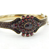 19th Century Austro-Hungarian 8ct Gold Bohemian Garnet Set Bangle Antique c1860