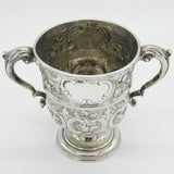 Irish George II Sterling Silver Floral Loving Cup Trophy Antique c1750 Dublin