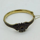19th Century Austro-Hungarian 8ct Gold Bohemian Garnet Set Bangle Antique c1860