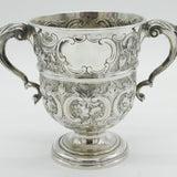 Irish George II Sterling Silver Floral Loving Cup Trophy Antique c1750 Dublin
