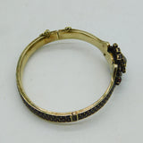19th Century Austro-Hungarian 8ct Gold Bohemian Garnet Set Bangle Antique c1860