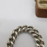 Edwardian Sterling Silver Graduating Albert Watch Chain 1904 London Antique