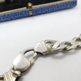Chunky Sterling Silver Biker Style Curb Link Necklace Vintage c1970 22" Length