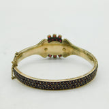 19th Century Austro-Hungarian 8ct Gold Bohemian Garnet Set Bangle Antique c1860