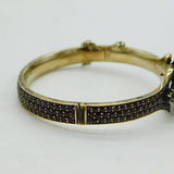 19th Century Austro-Hungarian 8ct Gold Bohemian Garnet Set Bangle Antique c1860