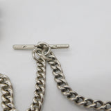 Edwardian Sterling Silver Graduating Albert Watch Chain 1904 London Antique