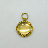 Victorian 9ct Gold Backed Floral Portrait Locket Pendant Antique c1860