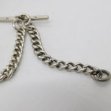 Edwardian Sterling Silver Graduating Albert Watch Chain 1904 London Antique