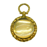 Victorian 9ct Gold Backed Floral Portrait Locket Pendant Antique c1860