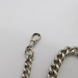Edwardian Sterling Silver Graduating Albert Watch Chain 1904 London Antique