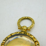 Victorian 9ct Gold Backed Floral Portrait Locket Pendant Antique c1860