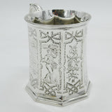 Victorian Sterling Silver Social History Presentation Mug Antique 1854 London