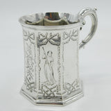 Victorian Sterling Silver Social History Presentation Mug Antique 1854 London