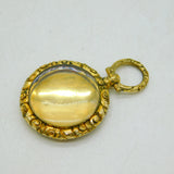 Victorian 9ct Gold Backed Floral Portrait Locket Pendant Antique c1860