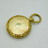 Victorian 9ct Gold Backed Floral Portrait Locket Pendant Antique c1860