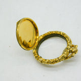 Victorian 9ct Gold Backed Floral Portrait Locket Pendant Antique c1860