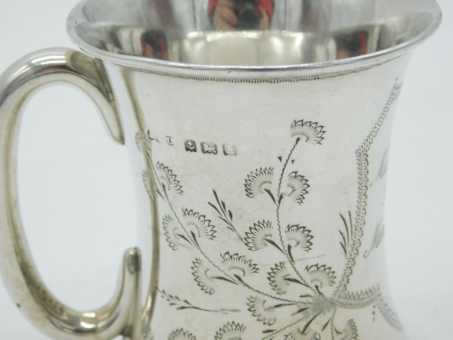 Sterling SIlver Floral Pattern Christening Cup Antique 1922 Birmingham Art Deco