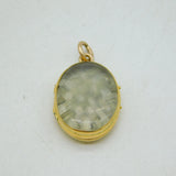 Victorian 15ct Yellow Gold Blond Hair Set Mourning Locket Antique c1860