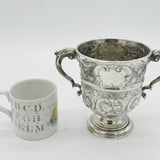 Irish George II Sterling Silver Floral Loving Cup Trophy Antique c1750 Dublin